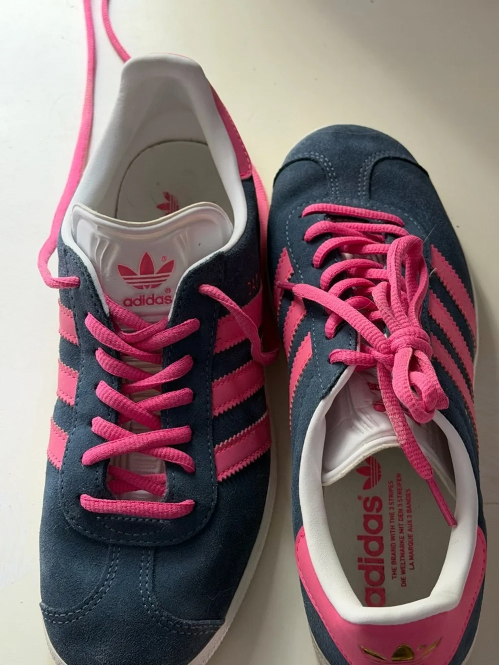 adidas Gazelle Navy and Pink Suede Women's Sneakers - Picture 6 of 7